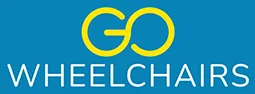 GO Wheelchairs company logo featuring the word "GO" in yellow stylized letters above "WHEELCHAIRS" in white on a blue background.
